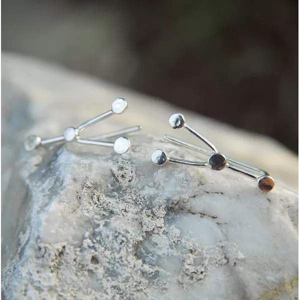 Marycrafts Sterling Silver Cancer Constellation Earrings Ear Crawler Ear ClimberMarycrafts Sterling Silver Cancer Constellation Earrings Ear Crawler Ear Climber