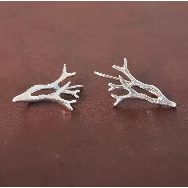 Marycrafts Sterling Silver Deer horn Ear Crawler Ear ClimberMarycrafts Sterling Silver Deer horn Ear Crawler Ear Climber