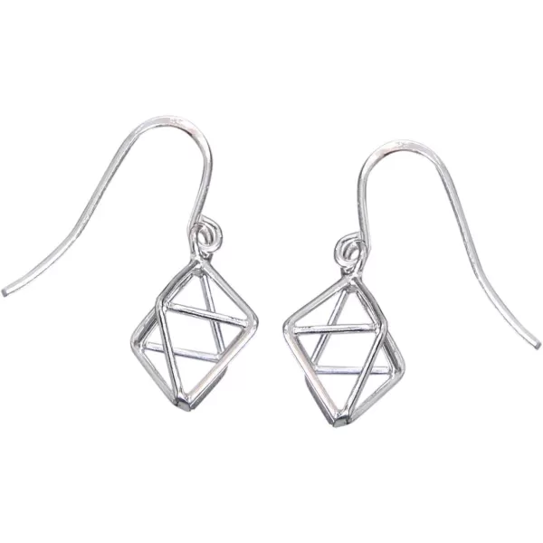 Marycrafts Sterling Silver Geometric Octahedron Earrings Minimalist EarringsMarycrafts Sterling Silver Geometric Octahedron Earrings Minimalist Earrings