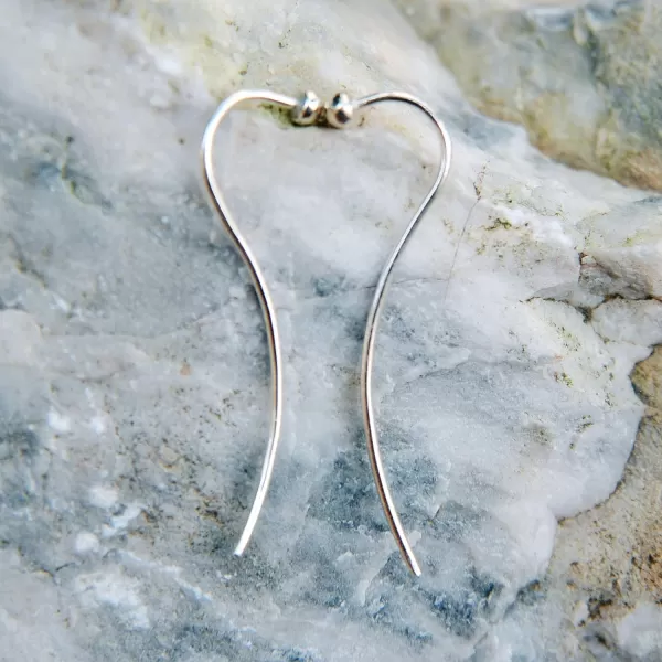 Marycrafts Sterling Silver Minimal Minimalist Earrings Pull Through Wire EarringMarycrafts Sterling Silver Minimal Minimalist Earrings Pull Through Wire Earring