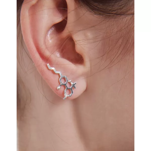 Marycrafts Sterling Silver THC Molecule Chemistry Ear Crawler Ear ClimberMarycrafts Sterling Silver THC Molecule Chemistry Ear Crawler Ear Climber