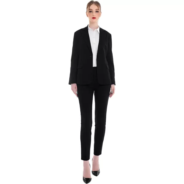 Marycrafts Womens Professional Blazer Pant Suit Set for WorkBlack