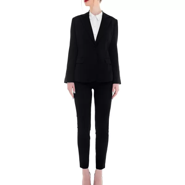 Marycrafts Womens Professional Blazer Pant Suit Set for WorkBlack