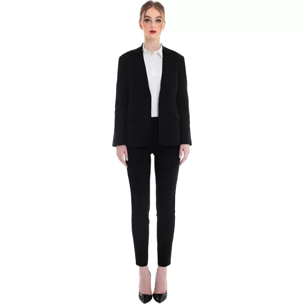 Marycrafts Womens Professional Blazer Pant Suit Set for WorkBlack