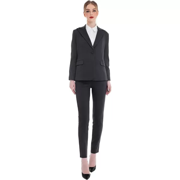 Marycrafts Womens Professional Blazer Pant Suit Set for WorkGray