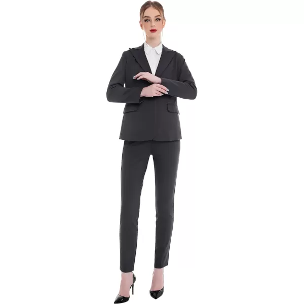 Marycrafts Womens Professional Blazer Pant Suit Set for WorkGray