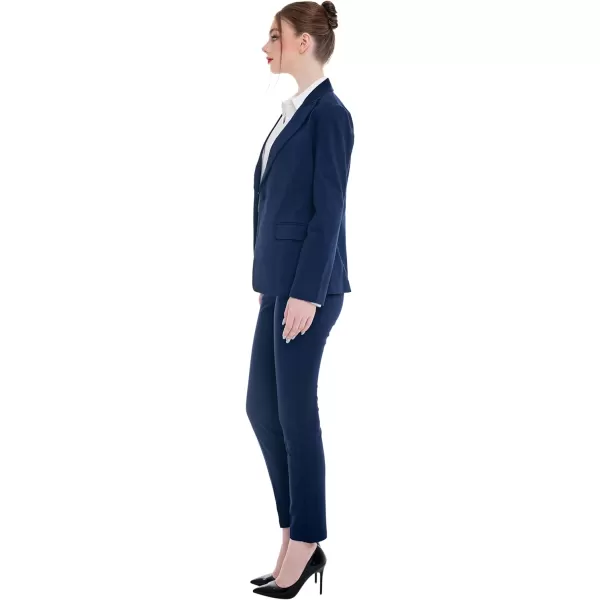 Marycrafts Womens Professional Blazer Pant Suit Set for WorkNavy