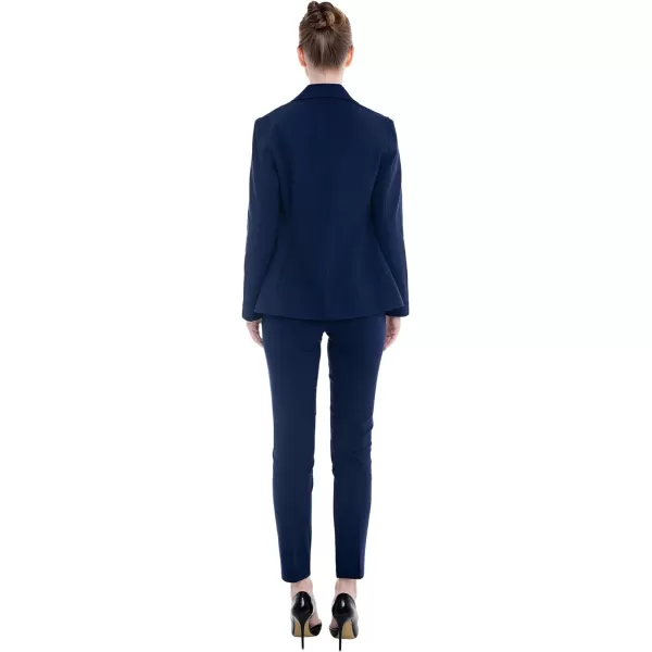 Marycrafts Womens Professional Blazer Pant Suit Set for WorkNavy