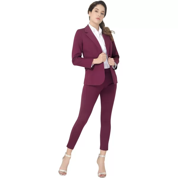 Marycrafts Womens Pull On Stretch Yoga Dress Business Work PantsBurgundy