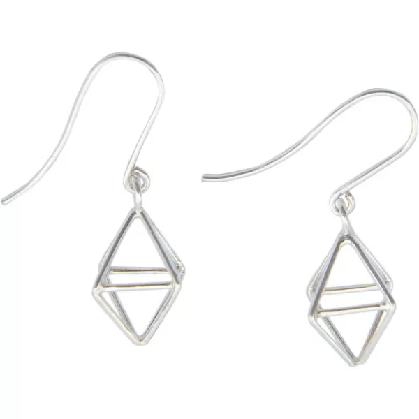 Marycrafts Sterling Silver Geometric Octahedron Earrings Minimalist EarringsMarycrafts Sterling Silver Geometric Octahedron Earrings Minimalist Earrings