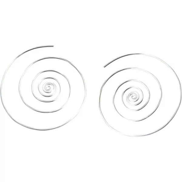 Marycrafts Sterling Silver Large Spiral Swirl Wire Earrings