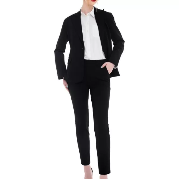 Marycrafts Womens Professional Blazer Pant Suit Set for WorkBlack