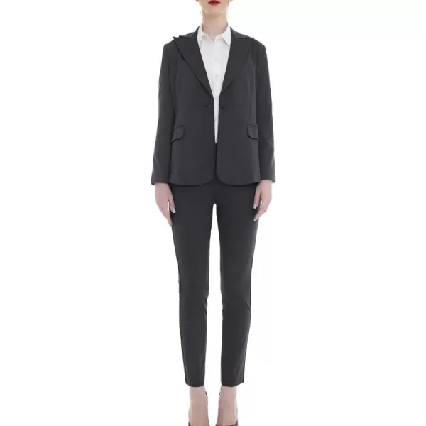 Marycrafts Womens Professional Blazer Pant Suit Set for WorkGray