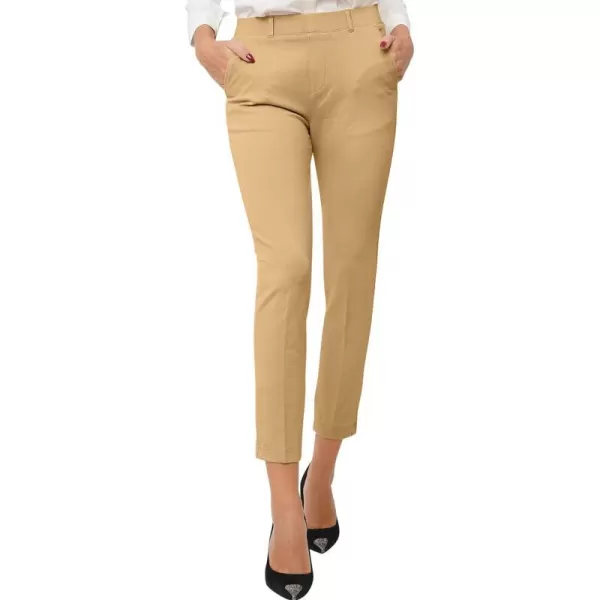 Marycrafts Womens Pull On Stretch Yoga Dress Business Work PantsBeige