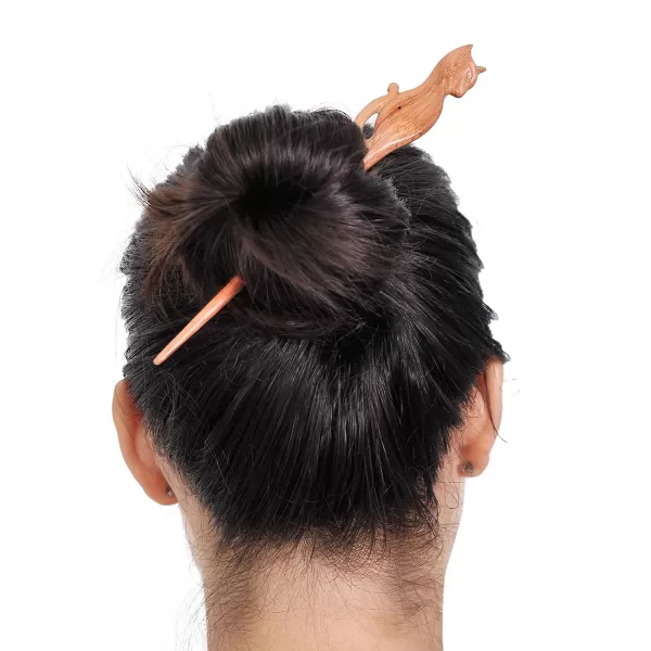 Marycrafts Artwork Wooden Hair Stick For Buns Hair Fork For Women Long HairCat
