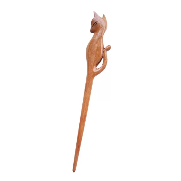 Marycrafts Artwork Wooden Hair Stick For Buns Hair Fork For Women Long HairCat