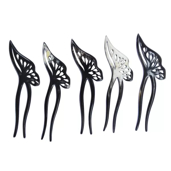 Marycrafts Butterfly Horn Hair Fork Hair Accessories For Women BlackBlack