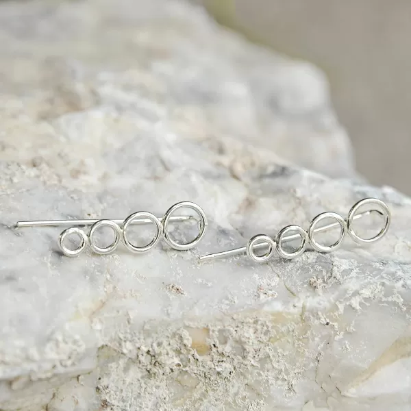 Marycrafts Sterling Silver Circle Ear Climber Ear Crawler EarringsMarycrafts Sterling Silver Circle Ear Climber Ear Crawler Earrings