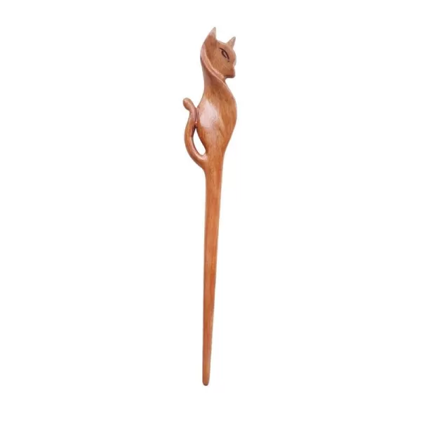 Marycrafts Artwork Wooden Hair Stick For Buns Hair Fork For Women Long HairCat