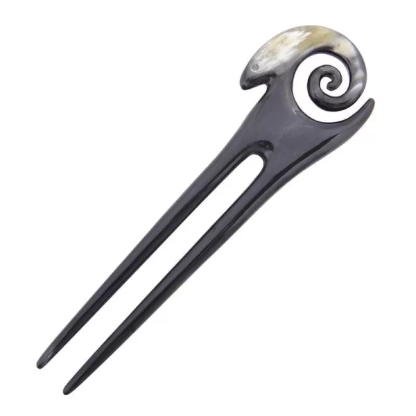 Marycrafts Buffalo Horn Hair Fork Hair Pin Hairpin Hair Accessories Ram Symbol HandmadeBlack