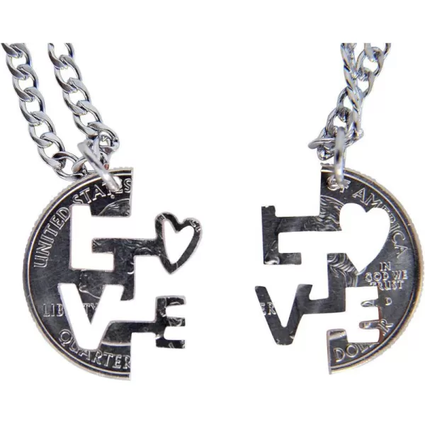 Marycrafts Set Hand Cut coin I LOVE YOU Necklace Interlocking Necklace Jewelry Relationship BFFMarycrafts Set Hand Cut coin I LOVE YOU Necklace Interlocking Necklace Jewelry Relationship BFF