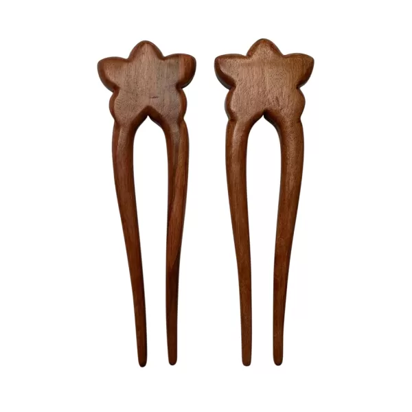 Marycrafts Wooden Flower Hair Pin Hair Fork Hair Stick Hair Accessories For Women 1 PieceSet 2 Pcs