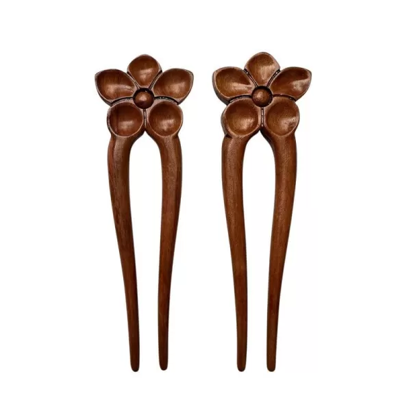 Marycrafts Wooden Flower Hair Pin Hair Fork Hair Stick Hair Accessories For Women 1 PieceSet 2 Pcs