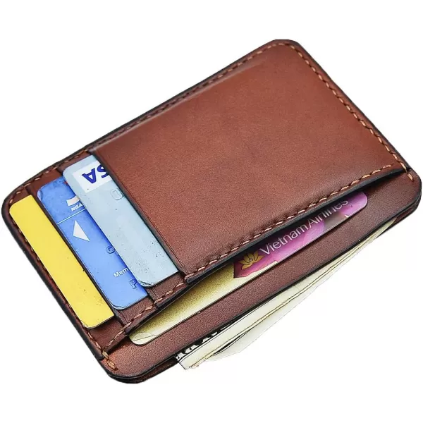 Marycrafts Slim Leather Card Case Wallet Minimalist ID Holder for MenMarycrafts Slim Leather Card Case Wallet Minimalist ID Holder for Men
