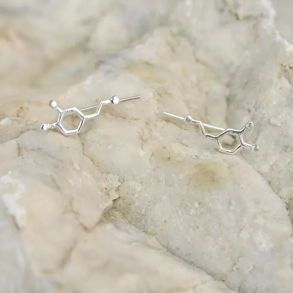 Marycrafts Sterling Silver Dopamine Molecule Ear Climber Ear Crawler EarringsMarycrafts Sterling Silver Dopamine Molecule Ear Climber Ear Crawler Earrings