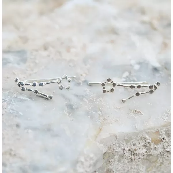 Marycrafts Sterling Silver Pisces Constellation Earrings Ear Crawler Ear ClimberMarycrafts Sterling Silver Pisces Constellation Earrings Ear Crawler Ear Climber