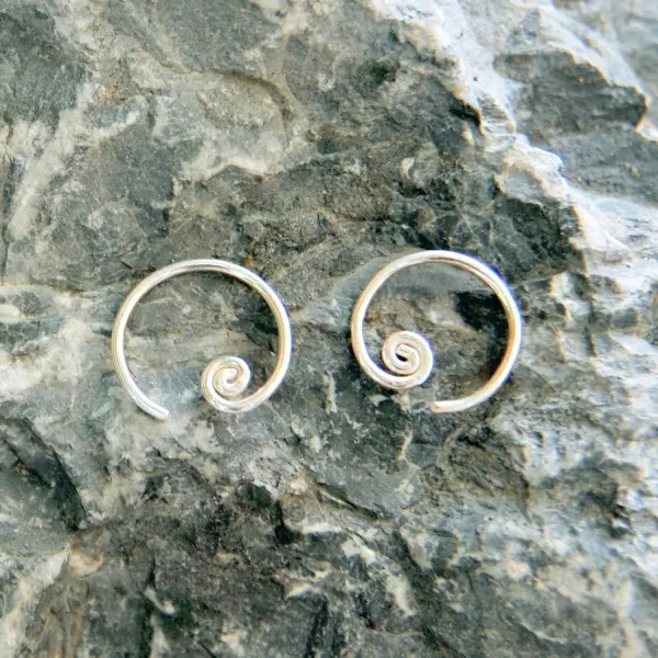 Marycrafts Sterling Silver Spiral Minimal Earrings For Women HandmadeMarycrafts Sterling Silver Spiral Minimal Earrings For Women Handmade