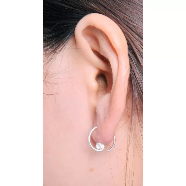 Marycrafts Sterling Silver Spiral Minimal Earrings For Women HandmadeMarycrafts Sterling Silver Spiral Minimal Earrings For Women Handmade