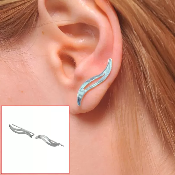 Marycrafts Sterling Silver Wave Ear Crawler Ear ClimberMarycrafts Sterling Silver Wave Ear Crawler Ear Climber