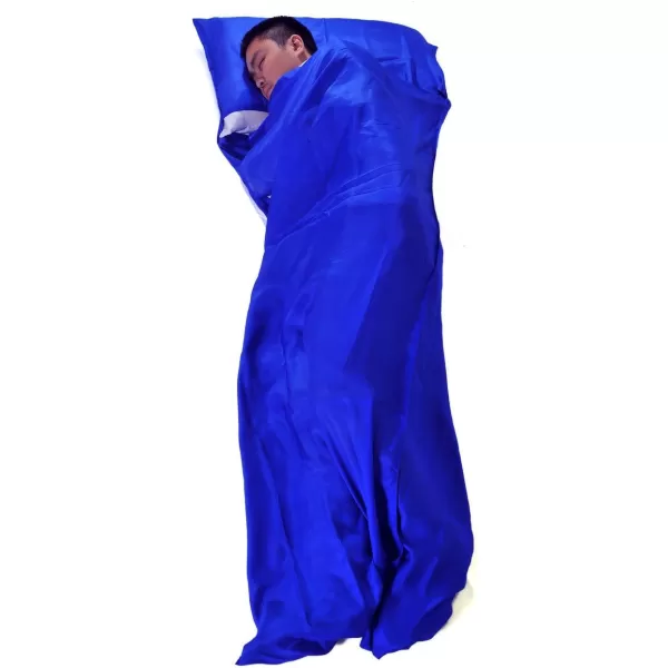 Marycrafts 100 Pure Mulberry Silk Single Sleeping Bag Liner Travel Sheet 83x33Blue