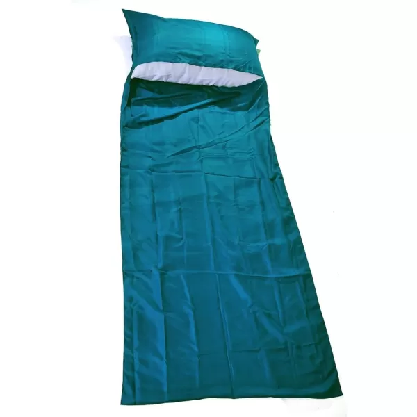 Marycrafts 100 Pure Mulberry Silk Single Sleeping Bag Liner Travel Sheet 83x33Peacock Blue