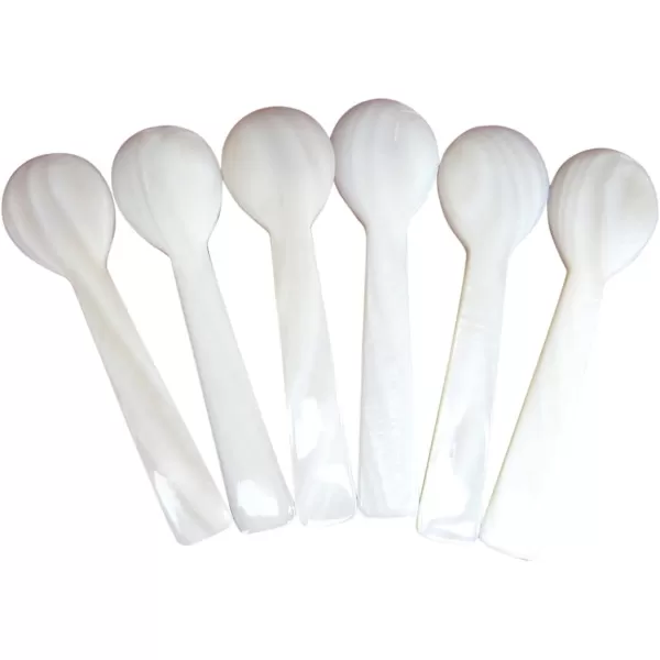 Marycrafts Set of 6 White Mother of Pearl MOP Caviar SpoonsMarycrafts Set of 6 White Mother of Pearl MOP Caviar Spoons