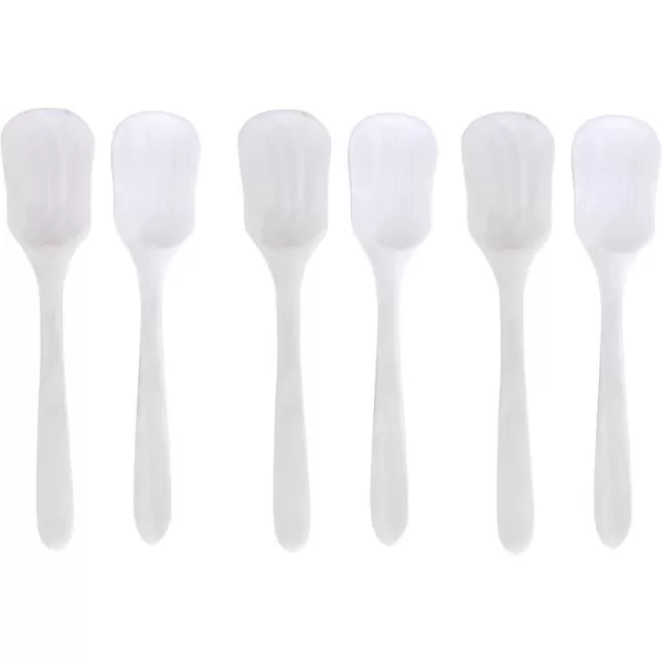 Marycrafts Set of 6 Large Square White Mother of Pearl MOP Caviar SpoonsMarycrafts Set of 6 Large Square White Mother of Pearl MOP Caviar Spoons