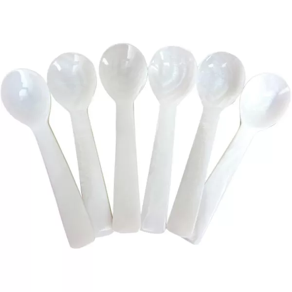 Marycrafts Set of 6 White Mother of Pearl MOP Caviar SpoonsMarycrafts Set of 6 White Mother of Pearl MOP Caviar Spoons