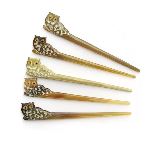 Marycrafts Owl Horn Hair Stick Hairstick Hair Pin Hairpin Hair Accessories HandmadeLight Shade