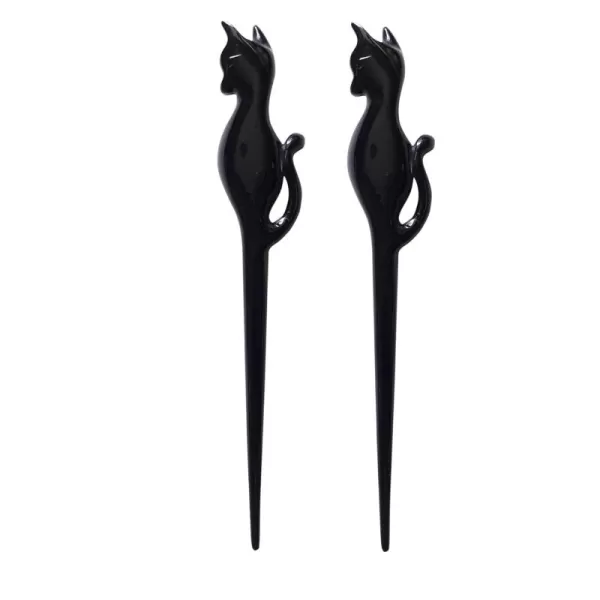 Marycrafts Black Buffalo Horn Hair Stick Hair Accessories Hair sticks for women Handmade 72quotSet 2 Pcs Black