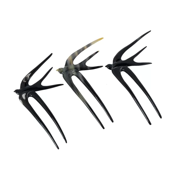 imageMarycrafts Buffalo Horn Swallow Bird Hair Fork Hair Sticks Accessories HandmadeBlack 1