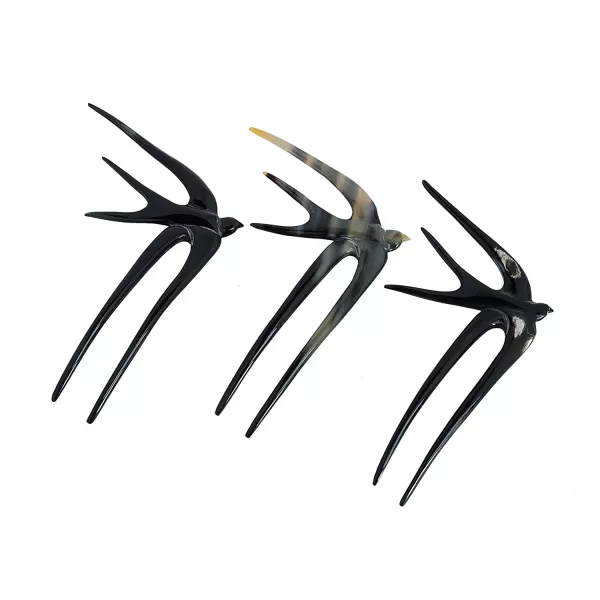 imageMarycrafts Buffalo Horn Swallow Bird Hair Fork Hair Sticks Accessories HandmadeBlack 2