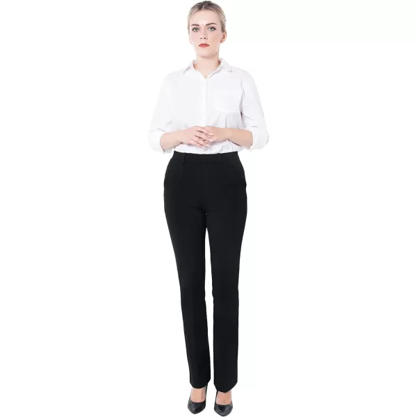 imageMarycrafts Womens Pull On Stretch Yoga Straight Dress Work Pants 29quot 31quot33quotBlack  Inseam 31