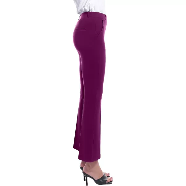 imageMarycrafts Womens Pull On Stretch Yoga Straight Dress Work Pants 29quot 31quot33quotBurgundy  Inseam 29