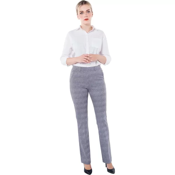 imageMarycrafts Womens Pull On Stretch Yoga Straight Dress Work Pants 29quot 31quot33quotPlaid Houndstooth  Inseam 31