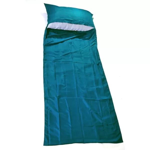 imageMarycrafts 100 Pure Mulberry Silk Single Sleeping Bag Liner Travel Sheet 83quotx33quotPeacock Blue