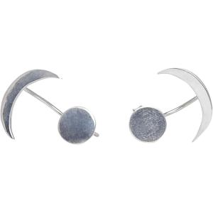 imageMarycrafts Sterling Silver Ear Jacket Front Back Earrings Moon Phase Earrings