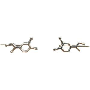 imageMarycrafts Sterling Silver Norepinephrine Molecule Chemistry Ear Crawler