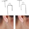 imageMarycrafts Sterling Silver Ear Jacket Front Back Earrings Staple Earrings