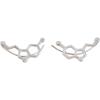 imageMarycrafts Sterling Silver Serotonin Molecule Ear Climber Ear Crawler Earrings